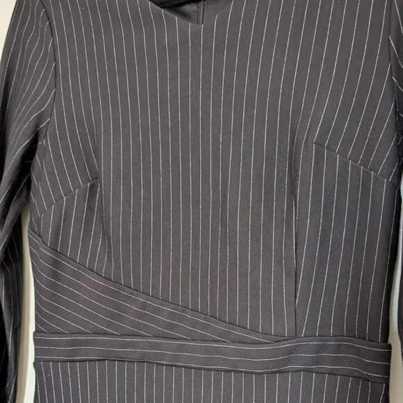 ANN TAYLOR Black Striped Dress Women's Size 4 - Picture 2 of 7